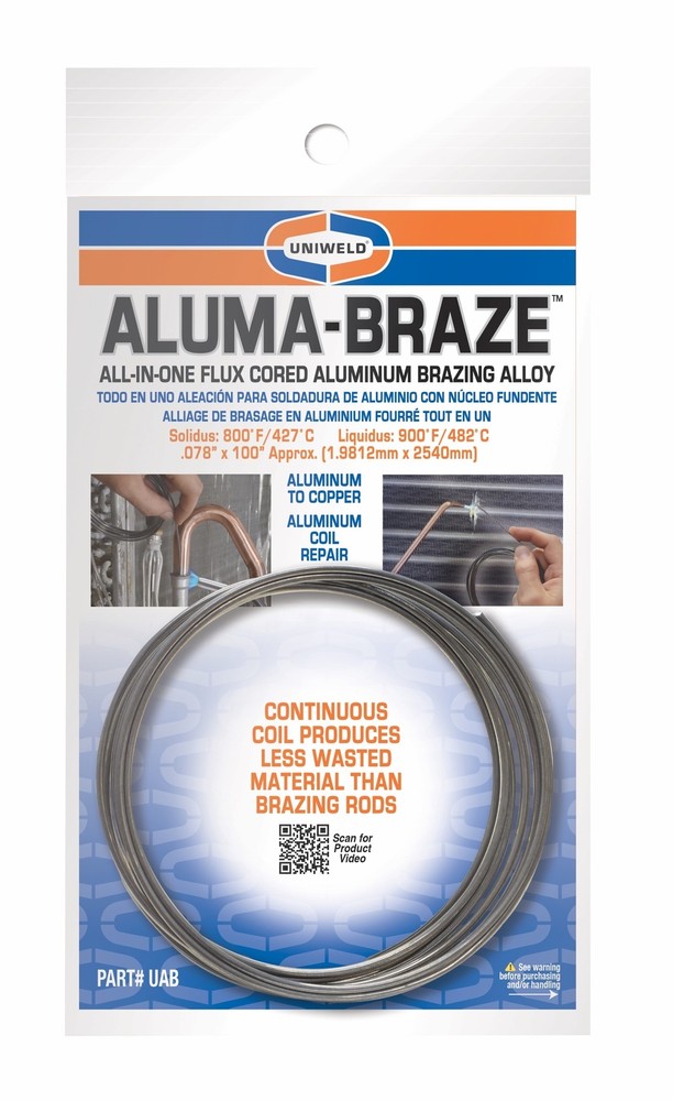 Uniweld UAB Aluma-Braze All-In-One Flux Cored Aluminum Brazing Alloy Soldering