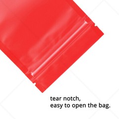 5x7in Matte Red Foil Mylar Flat Zip Lock Pouch Bag w/ Clear Front & Machine