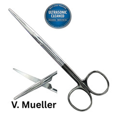 V Mueller RH1650-S Metzenbaum Scissors, Supercut, Serrated, Curved, 5-5/8″