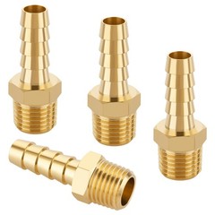 4pcs Brass Hose Barb Fittings 5/16″ Hose Barb to 1/4 NPT Male Thread Air Hose…