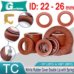 Oil Seal Metric Size Rotary Shaft Seal 22 to 26mm Inner diameter FKM Rubber 70
