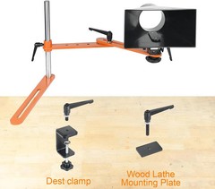Dust Hood Stand with Folding Extension Arm, Wood Lathe Dust Hood Collection fitt
