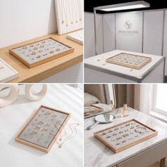Jewelry Display Rack Modern Jewelry Holder with Padded Panel Compact for