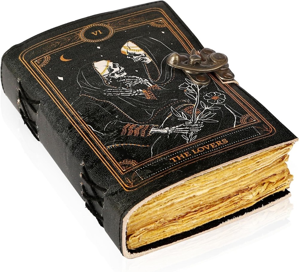 7×5 Book of Spells Leather Journal Grimoire Witch Notebook Vintage Diary