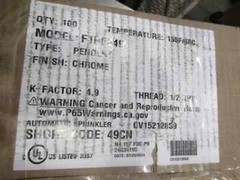 Reliable CV152128S9 F1 Res 49 Residential Fire Sprinkler Heads 155deg Lot of 98