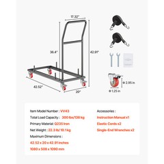 Folding Chair Rack Cart for 25 Chairs of 300 LBS L-shape Horizontal