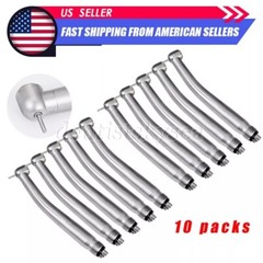 10PCS Dental High Fast Speed Handpiece Standard Head Push Button 4HOLE