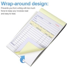 4Pack Sales Order Book 2-Part Carbonless Receipt Book Carbon Copy Small Business