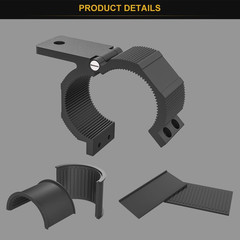 1 Pair Aluminum Mounting Bracket Kit Tube Clamp for 2.125 2.25 2.375 2.5