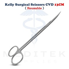 Dental Surgical Medical ENT Scissor Kelly Curved 5″ Sharp/Sharp Instrument