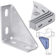 4PCS 90° Carbon Steel Gusseted Brackets Unistrut 1-5/8″ Channel Brace 4″x4″