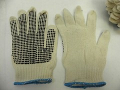 12 Pairs Wear Cotton Polyester String Knit Work Gloves With One Side Dots MEDIUM