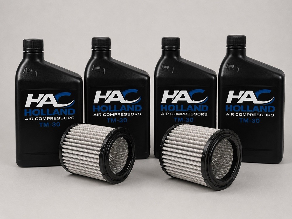 Quincy QT 15 Maintenance Kit, 2 110377E100 Air Filters And 1 Gallon Of Oil