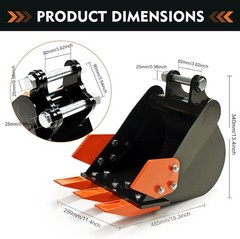 Mini Excavator Bucket, 11.4”/290MM Backhoe and Digging Bucket for Excavator
