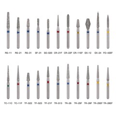 50PCS AZDENT Dental Diamond Burs Drill FG For High Speed Handpiece 5pcs/box