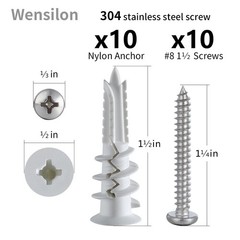 182 Pcs Drywall Anchors Kit | Heavy Duty Self-drilling Fasteners | Multi-purpose