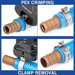 3/8, 1/2, 3/4, 1-in PEX Clamp Tool Kit Cinch & Removal Tools PEX Tubing Cutter