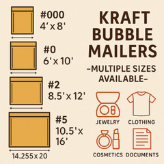 ANY SIZE KRAFT BUBBLE MAILERS SHIPPING MAILING PADDED BAGS ENVELOPES SELF SEAL