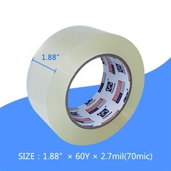 Heavy Duty Clear Packing Tape 36 Rolls, 2.7 mil, 1.88″ x 60Y, Ultra Strong for S