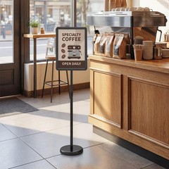 2PCS Sign Holder Stand 11 x 17 Inch w/Snap-Open Frame & 360° Rotation for Malls