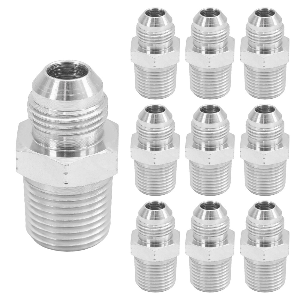 HFS(R) 10PCS 1/2″ NPT Male to 1/2″ JIC Male Flared Tube Fitting Carbon Steel