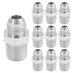 HFS(R) 10PCS 1/2″ NPT Male to 1/2″ JIC Male Flared Tube Fitting Carbon Steel