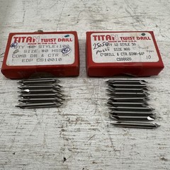 Lot Of 16 New Titan CS10010 CS00020 Size 0&00 Combination Drill Countersink