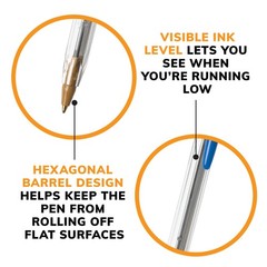 BIC Cristal Xtra Smooth Ballpoint Pen, Medium 10 Count (Pack of 1), Blue Ink