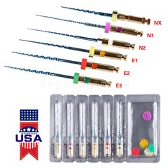 6pcs Dental Endo treatment Root Canal Engine Hand Use NiTi Rotary Files 25MM