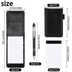 10 Pack Pocket Notepad Holder Set 3×5 Inch Mini Notebook with Pen