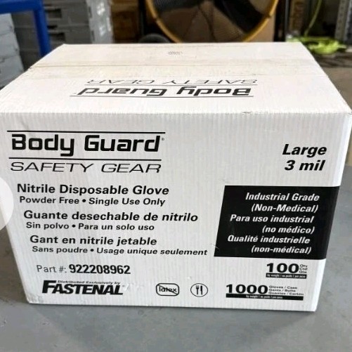 Case Of 1000 Large Nitrile Powder Free Gloves , Food Prep, Cleaning, Medical