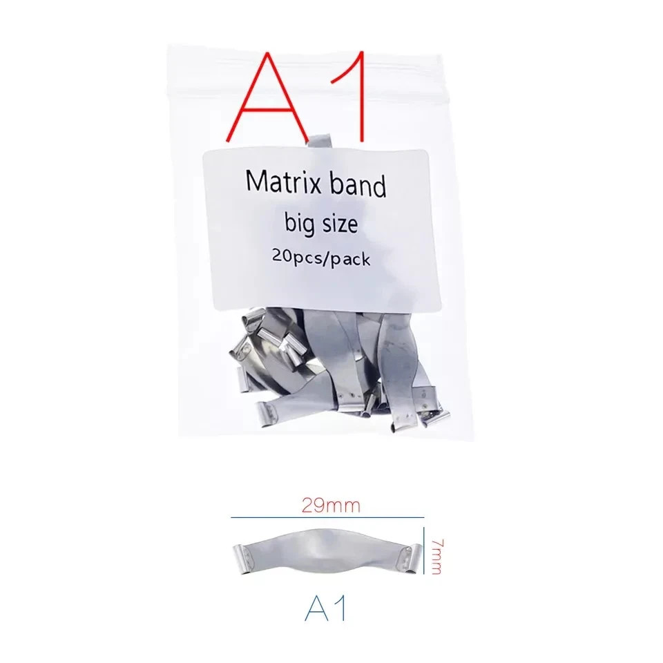 20 Pcs/Pack Dental Springclip Saddle Contoured Metal Matrices Matrix Band Tools