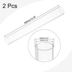 Acrylic Pipe Rigid Round Clear Tube 32mm ID 36mm OD 305mm 2pcs