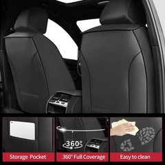 Subaru Impreza Seat Covers 2004-2026 Waterproof Leather Airbag Full Set Black