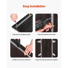 Uimoso 10 Packs 39 inch Steel Wall-Mounted Shelf Track Adjustable