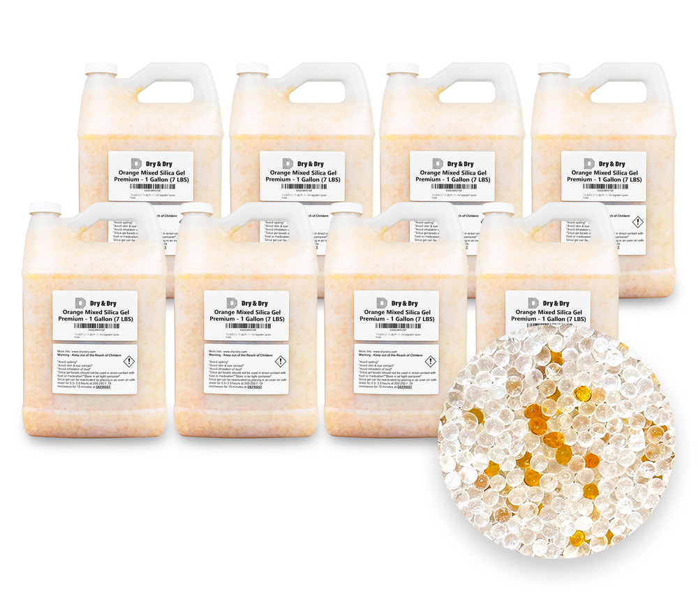 8 Gallon(56-60 LBS) “Dry & Dry” Orange & White Mixed Silica Gel Desiccant Bead