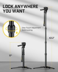 Fanttik Dt10 Pro Laser Level Tripod 2.2 Lbs Lightweight 360 Flexible Pan Head