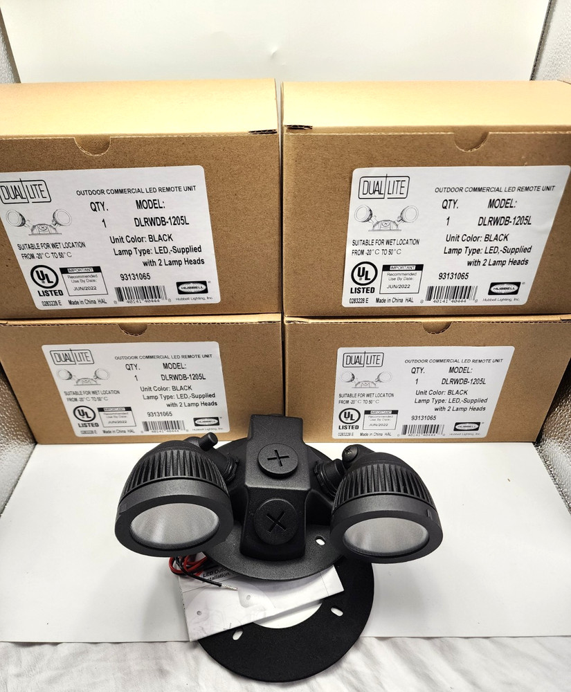 4x Hubbell Dual-Lite Wet Location LED Remote Head Emergency Light DLRWDB-1205L