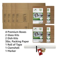 UBMOVE Kitchen Moving Box & Supplies Kit #1 4 boxes with Dish/Glass Inserts
