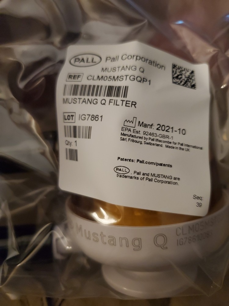 Pall Mustang Q Filter – CLM05MSTGQP1 10 mL bed volume, 1½ in sanitary flange.
