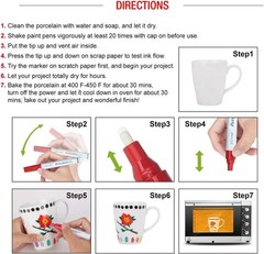 Acrylic Paint Pens for Porcelain, Professional Ceramic Drawing, 12 colors