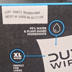 DUDE Wipes XL Flushable Personal Cleansing Wipes, Unscented, 8 Pack 384 Ct