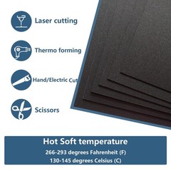 4 Pack Black Plastic Sheets 12x12x0.04 in Flexible High Tensile Plastic Sheet…