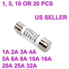 10x38mm R015 1 to 20 Pcs White Ceramic Fuse 1 to 32A 500V 10 x 38 RT18 RT14 AM2
