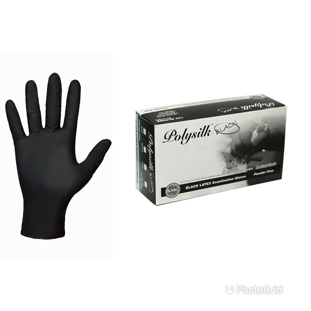 Shamrock POWDER FREE, LATEX EXAMINATION GLOVES, FULLY TEXTURED – Black
