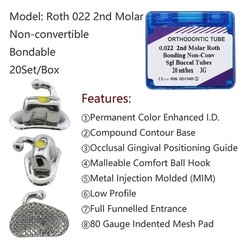 80pcs Dental Orthodontic Buccal Tubes 2nd Molar Roth 022 3G tubos de ortodoncia