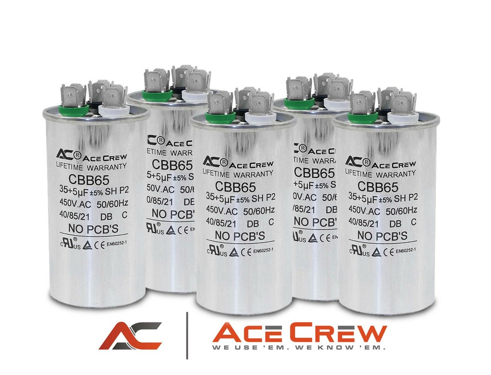 35/5 Dual Run Capacitor Lot of 5 MFD/UF 450VAC AC Electric Motor =LIFE WARRANTY=