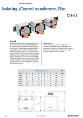 NORATEL FR78B-230230 ISOLATING TRANSFORMER 90VA Ip20 Pri V 230-250V Sec V 230V