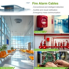 Syston 18/4 Fire Alarm Cable Wire Copper Shielded FPLR – 50/100/250/500/1000 ft
