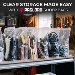 3 Gallon 18″ x 24″ Slider Zip Poly Bags, Pack of 10 – Heavy-Duty 3 mil Clear …